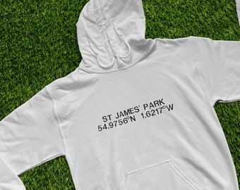 St James Park Hoodie - Newcastle United - Voetbal - Voetbalcadeau - Newcastle - Voetbalhoodie - Stadiongeschenken - Stadioncoördinaten