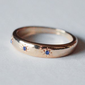 Stargazer Gold Ring: Reclaimed Celestial Gemstone Band