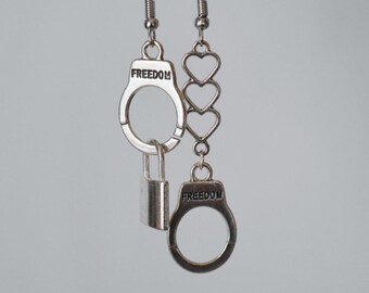 Asymmetrical Handcuff Earrings: Upcycled Silver Statement Jewelry