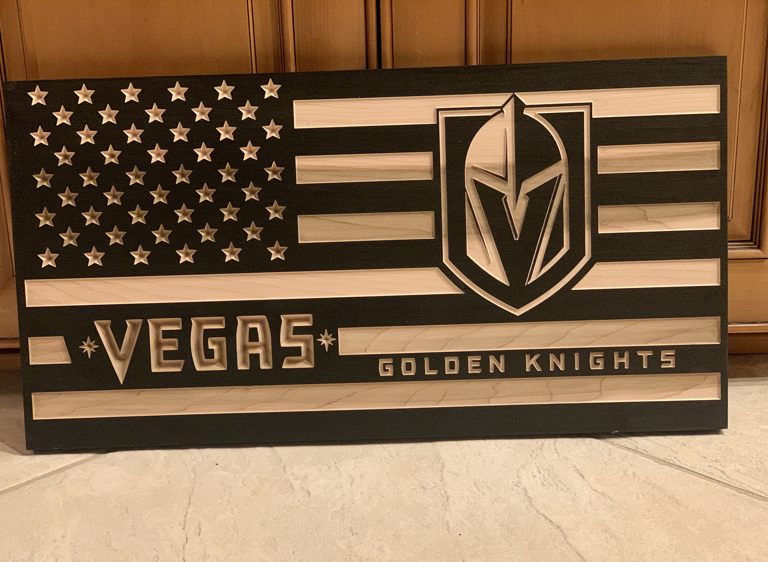 Las Vegas Golden Knights Wood Flag/hockey Flag/wood American -  Norway