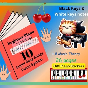 Preschool Easy Piano Songs Beginners Piano Lessons, Sheet Music, Large