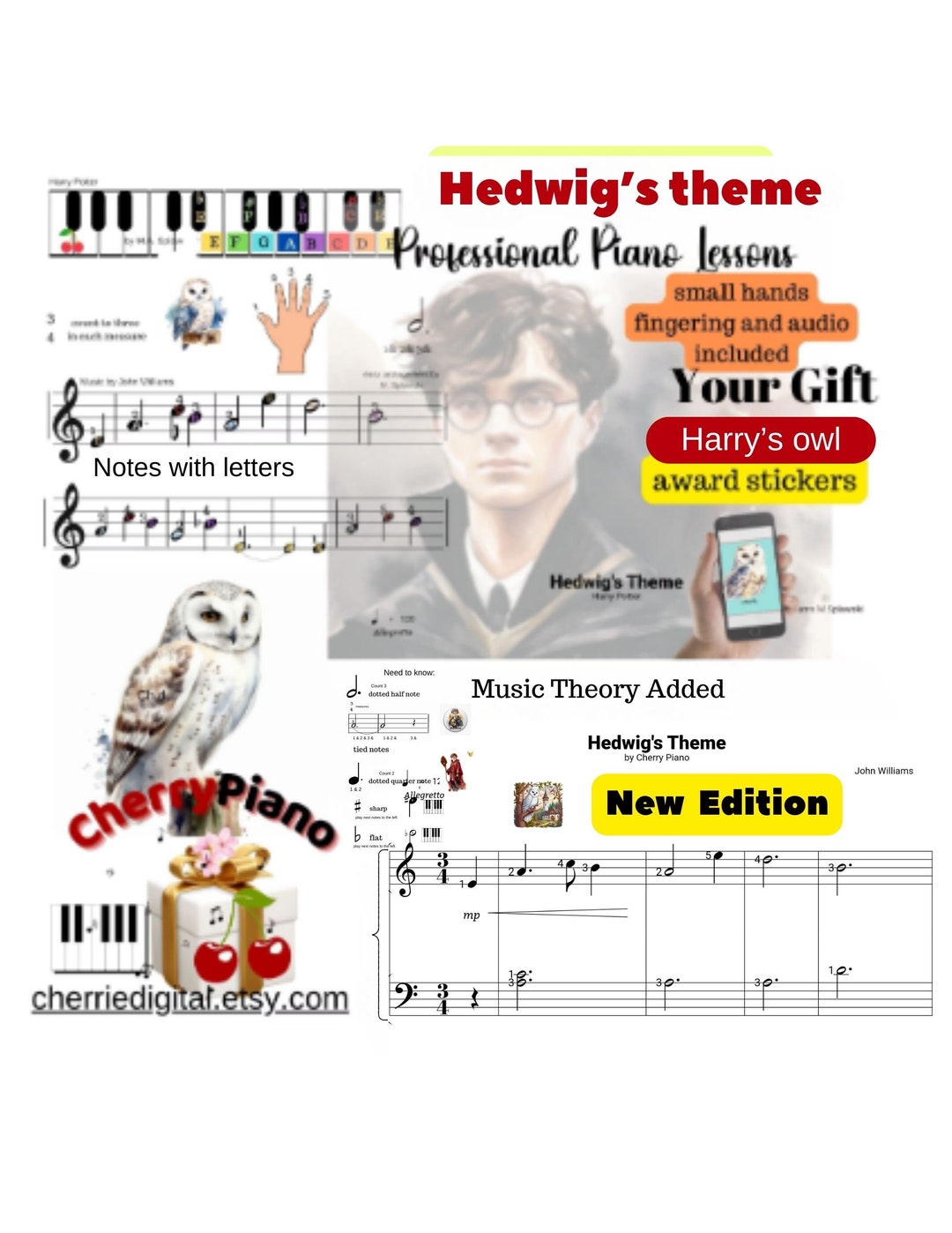 Harry Potters' Easy Sheet Music, Hedwig's Theme Music Sheet, Easy Piano ...