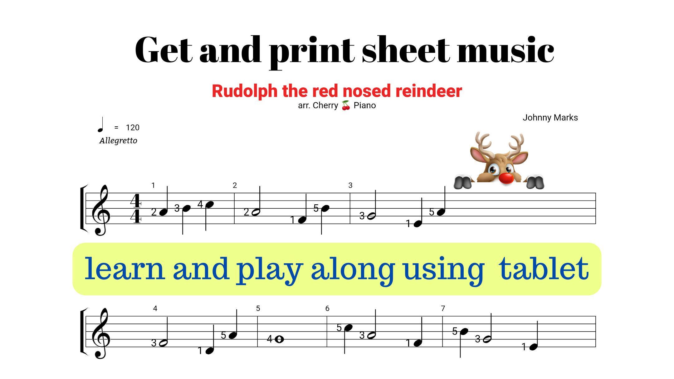 Rudolph the Red Nosed Reindeer PDF Png Audio-video Notes With Letters ...