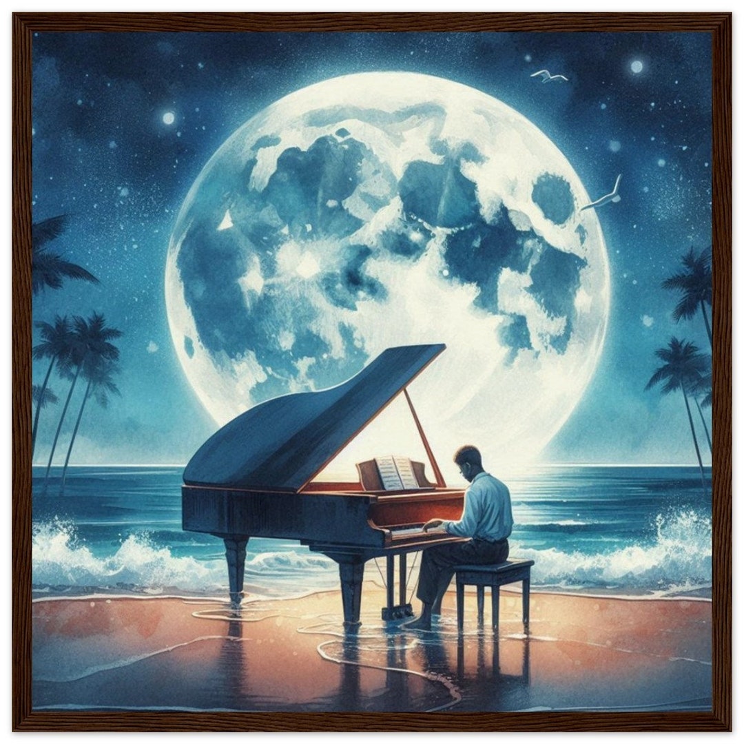 Fantasy Grand Piano on the Beach Pianist Playing Moonlight Sonata Full ...