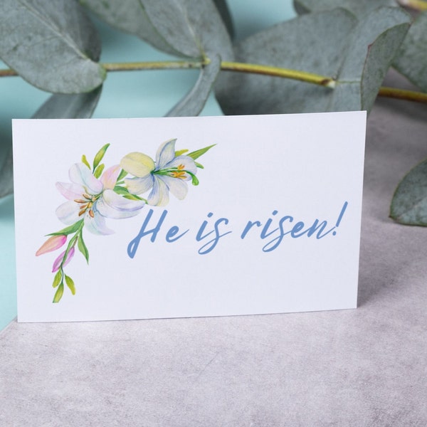 He is Risen; Digital print bundle: place cards, gift tags, framable art; Multiple sizes