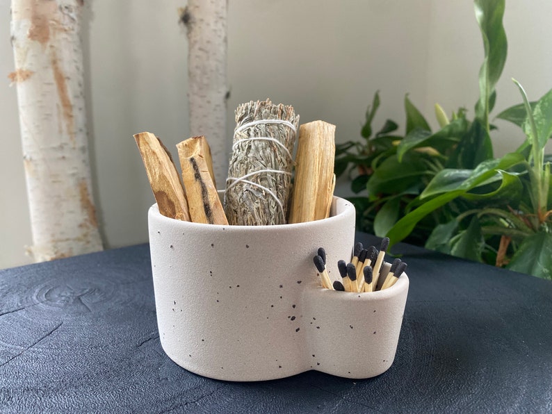 Ceramic palo santo incense gift set smudge bowl burner image 4