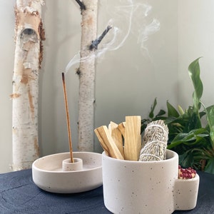 Ceramic palo santo incense gift set smudge bowl burner image 2