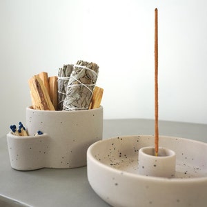 Ceramic palo santo incense gift set smudge bowl burner image 1