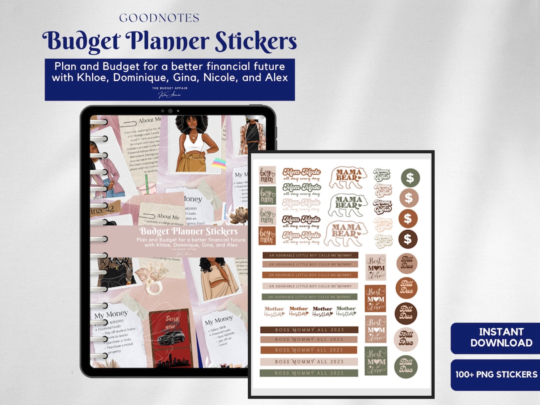 Black Girl Digital Planner Stickers Pre-cropped Goodnotes Sticker Book ...