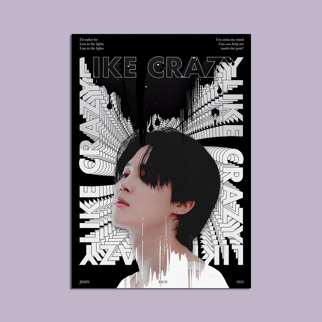 BTS ジミン FACE サインポスター Like Crazy - Jimin BTS Jimin Face - Etsy