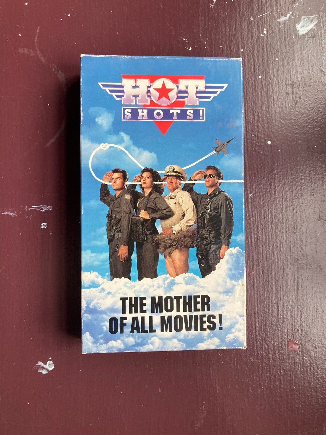 Hot Shots VHS Tape 1991, Fox Video Top Gun Parody Starring Charlie