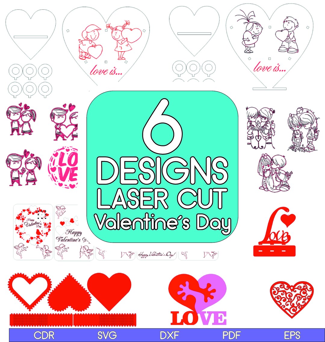 Set of Layouts for the Fourteenth of February for Valentine's Day ...