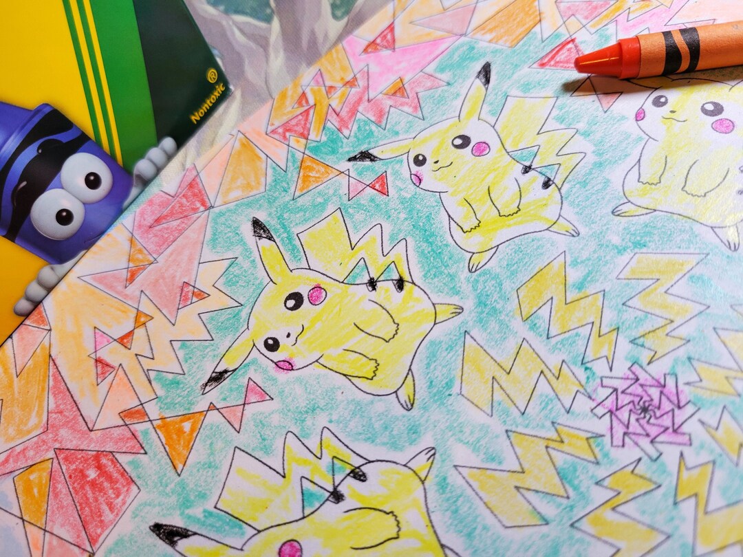 Pickachu Coloring Page - Etsy