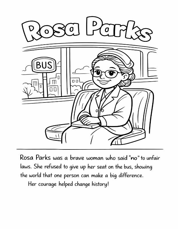Rosa Parks Coloring Page | Black History Month | Digital Download - Etsy