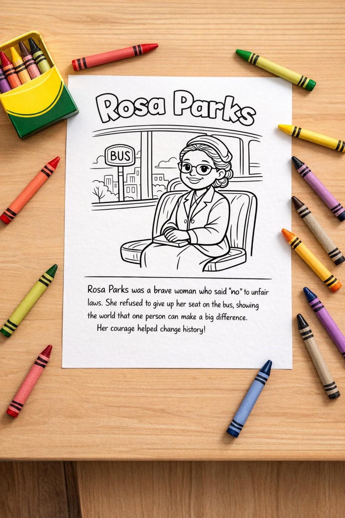Rosa Parks Coloring Page | Black History Month | Digital Download - Etsy
