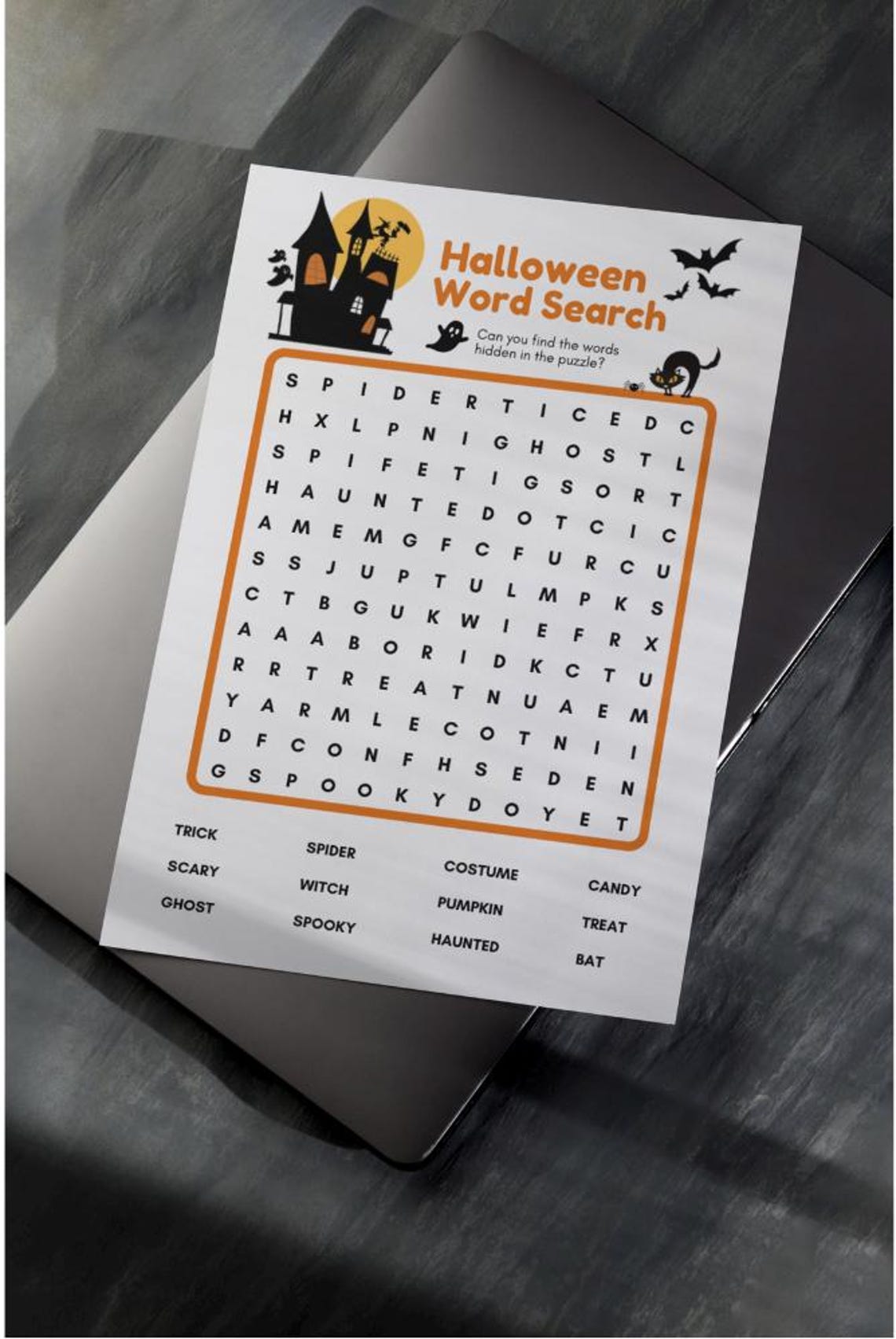 Halloween Word Search Puzzle: Printable Game for Kids - Etsy