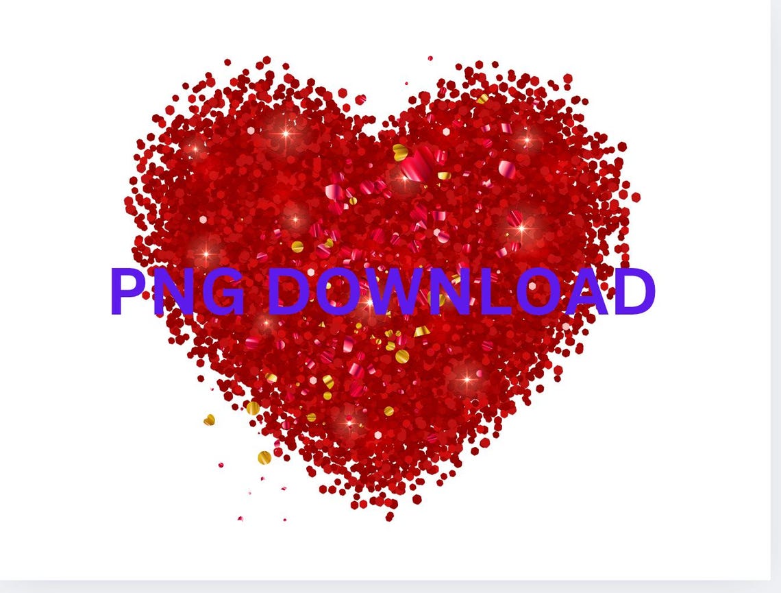 Glossy Red Heart PNG: Valentine's Day Design (transparent) - Etsy