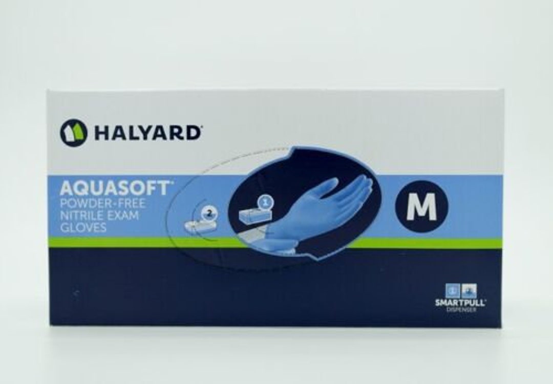 Halyard Aquasoft Nitrile Exam Gloves Medium Size 300 per Box Etsy