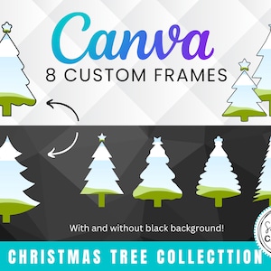 Christmas Tree Canva Frame, Tree Template, Christmas Designs, Mock up Frame, Editable Canva Template, Mock up Template, Print Template