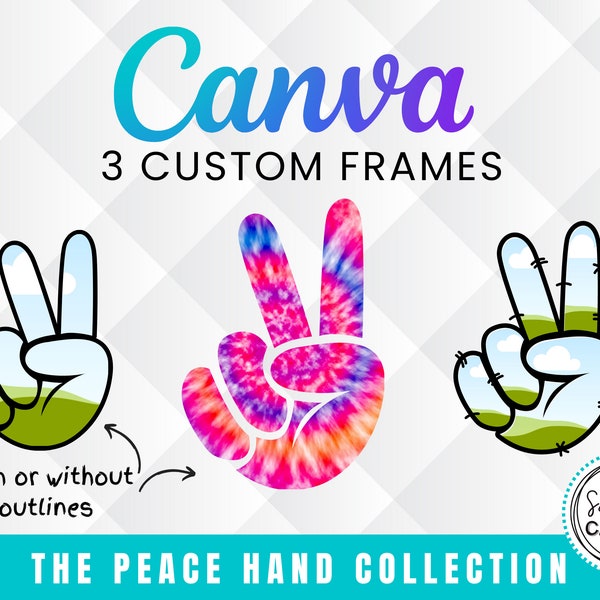 Make Your Own Peace Sign, Create Design CANVA, Drag and Drop, Editable Peace Hand Templates, Editable Canva Frame