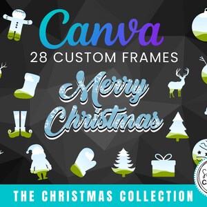 クリスマス Canva フレーム、ツリー テンプレート、サンタ デザイン、モックアップ フレーム、編集可能な Canva テンプレート、モックアップ テンプレート、印刷テンプレート