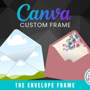 Canva Envelope Frame, befülle deinen eigenen Rahmen, Bearbeitbarer Canva-Rahmen, Digitale Designs erstellen, Ziehen und Ablegen, Bearbeitbare Canva-Rahmen-Designs