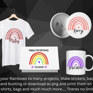 10 Custom Canva Frames, Rainbow Templates, Rainbow Designs, Mockup Frames, Editable Canva Templates, Mock up Templates, Print Templates image 8