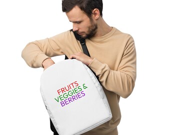 Fruits, Veggies, Berries Backpack - White