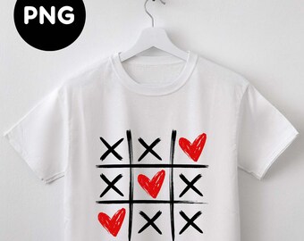 Tic Tac Toe Valentines PNG Graphic Instant Download