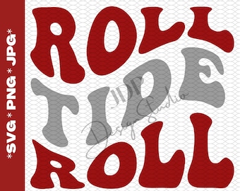 Alabama Crimson Tide Groovy Retro SVG PNG JPG Instant Download