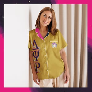 Delta Psi Rho Sorority Pyjama Set - Hemd, Shorts, Hose oder komplettes Set | Griechisches Leben Loungewear | Gründertagsgeschenk | ∆ለለሥsich Schlafanzug