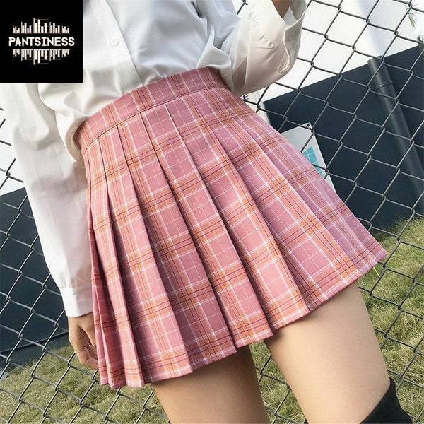 Short A-Line Korean Style Skirt, Student Pleated Mini Skirt, Kawaii High Waist Skirt, Schoolgirl Dance Cosplay Skirt