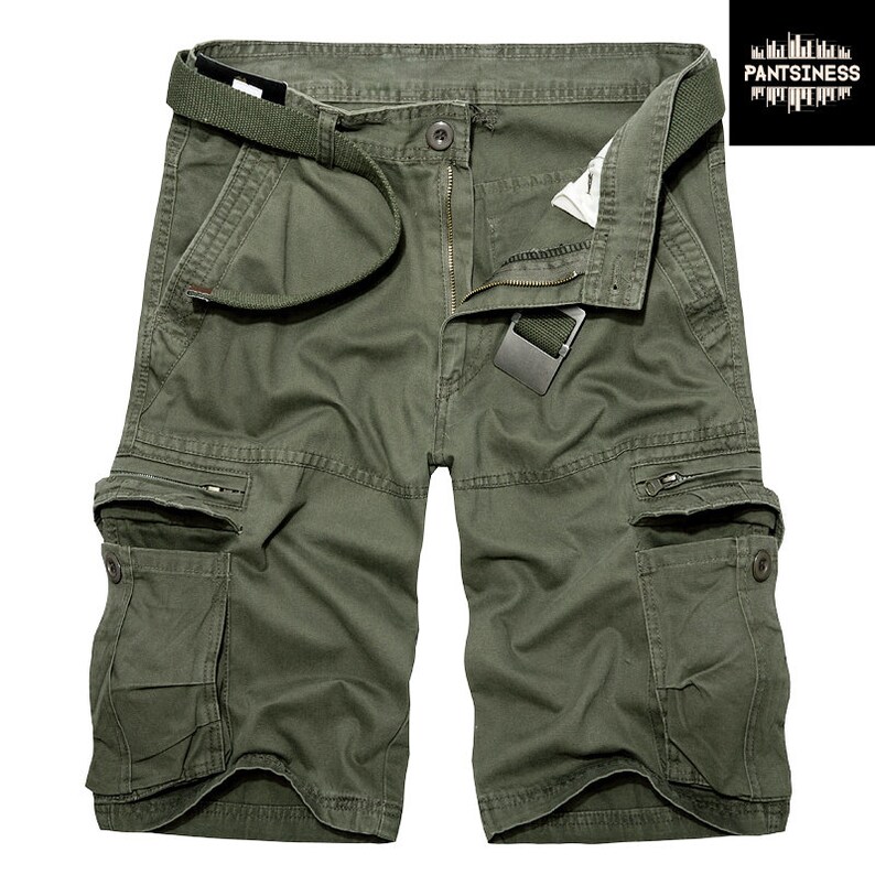 Mens Military Cargo Shorts, Army Color Tactical Multi Pocket Bottoms