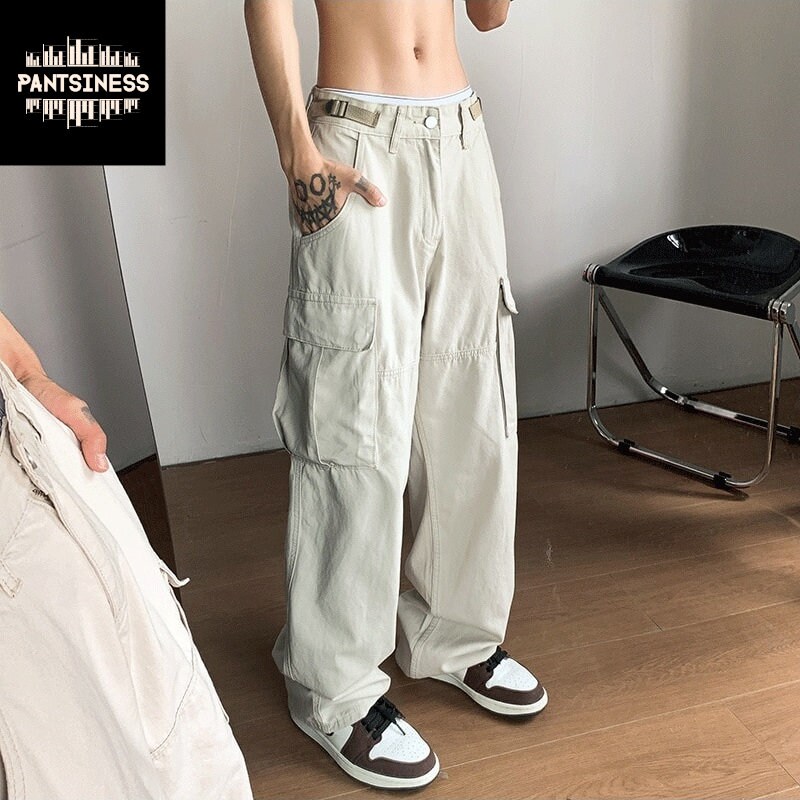 Casual Retro Cargo Pants Y2K Vintage Side Pocket Streetwear - Etsy