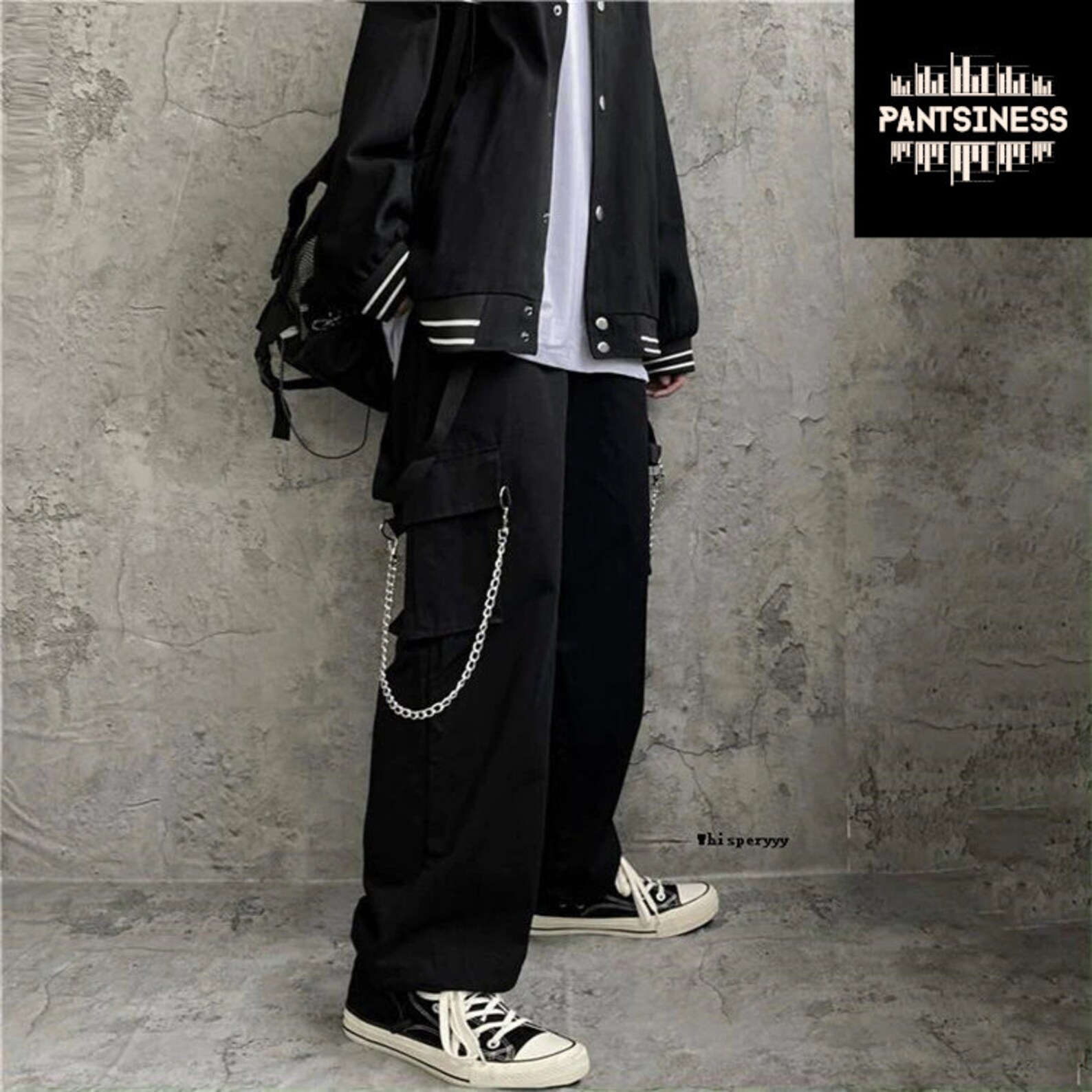 Goth Chain Decorated Cargo Pants Steampunk Streetwear Etsy