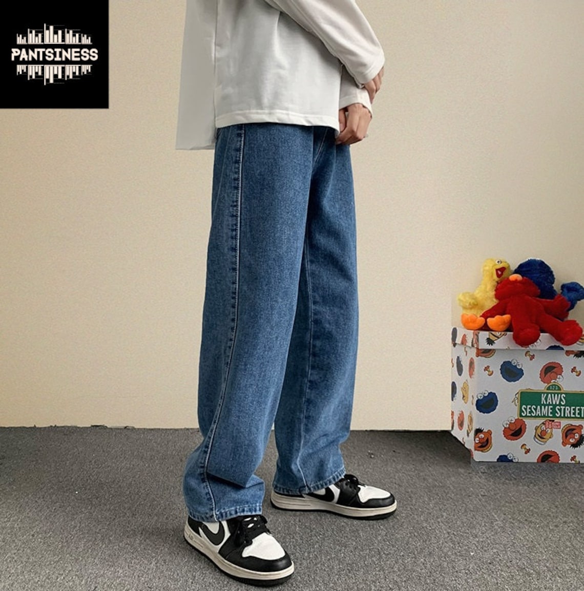 Retro Streetwear Baggy Jeans Straight Loose Wide Leg Pants - Etsy