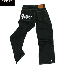 Printed Y2K Denim Jeans, Loose Hip Hop Gothic Steetwear, Retro Star ...