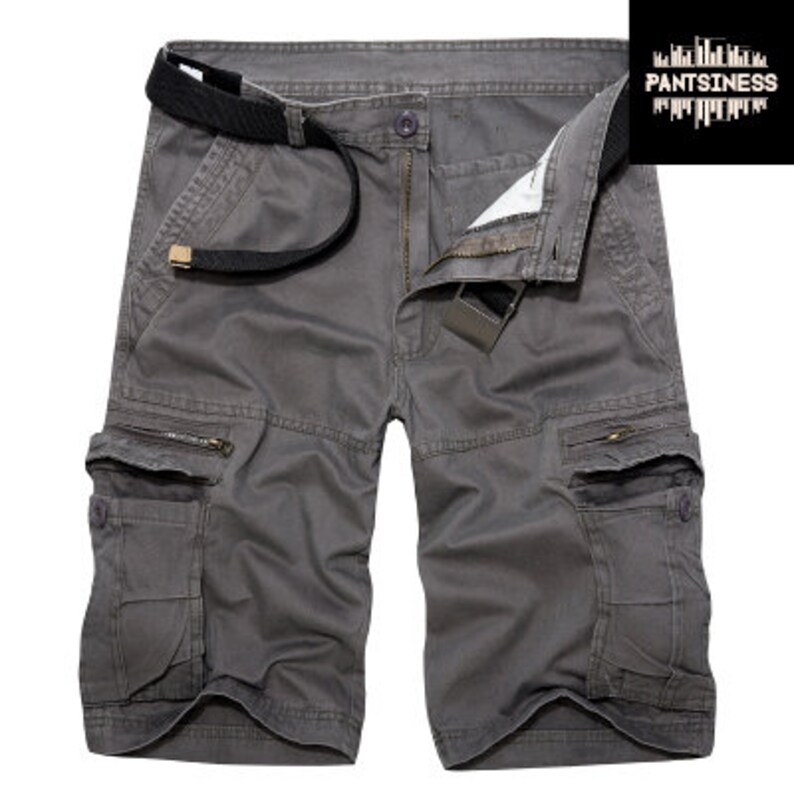 Mens Military Cargo Shorts, Army Color Tactical Multi Pocket Bottoms