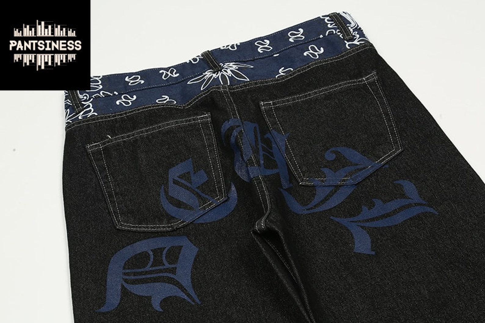 Retro Y2K Printed Jeans Gangster Style Hip Hop Pants Devil - Etsy