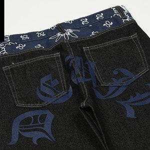 Retro Y2K Printed Jeans Gangster Style Hip Hop Pants Devil - Etsy