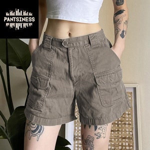 Y2K Womens Cargo Shorts, Tactical Baggy Harajuku Trousers, Wide Leg Multi Pocket Shorts, Vintage Low Rise Baggy Shorts