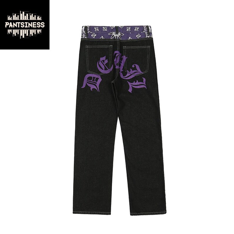 Retro Y2K Printed Jeans Gangster Style Hip Hop Pants Devil - Etsy