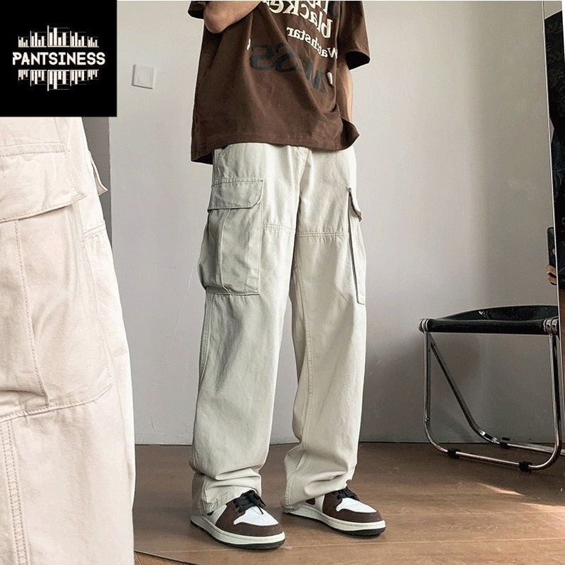 Casual Retro Cargo Pants Y2K Vintage Side Pocket Streetwear - Etsy