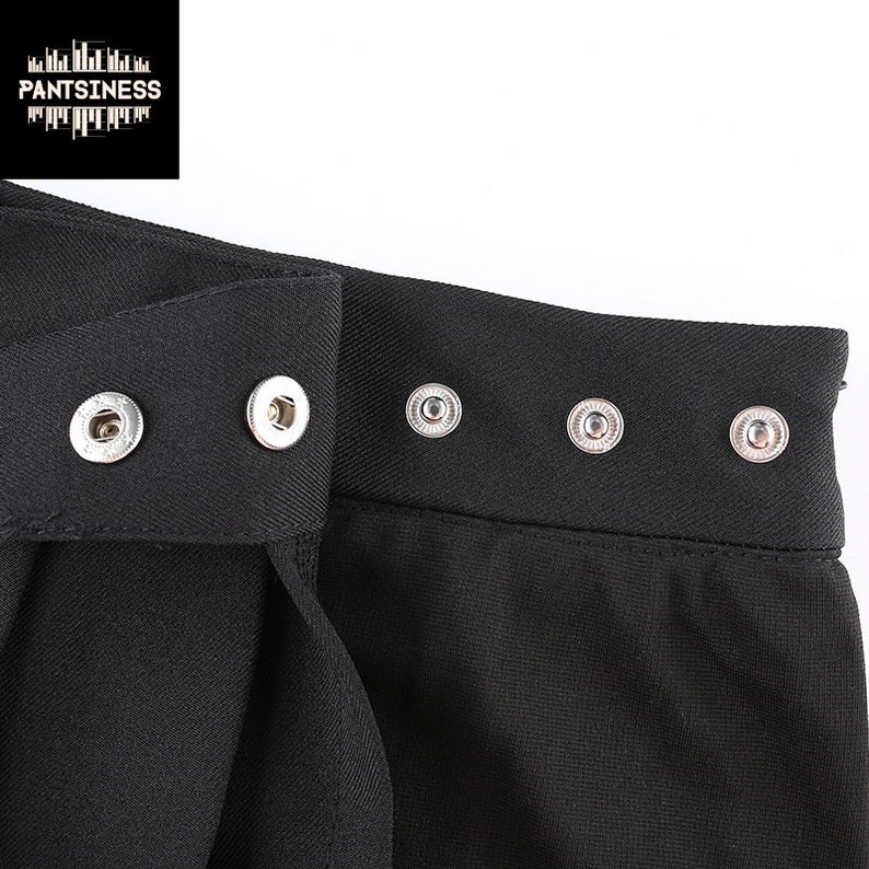 Gothic Sexy Rivet Skirt, Black Grunge Mini Skirt, High Waist Pleated Skirt, Emo Gothic Dark Skirt image 9