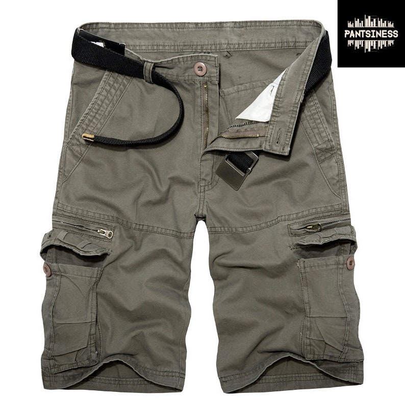 Mens Military Cargo Shorts, Army Color Tactical Multi Pocket Bottoms