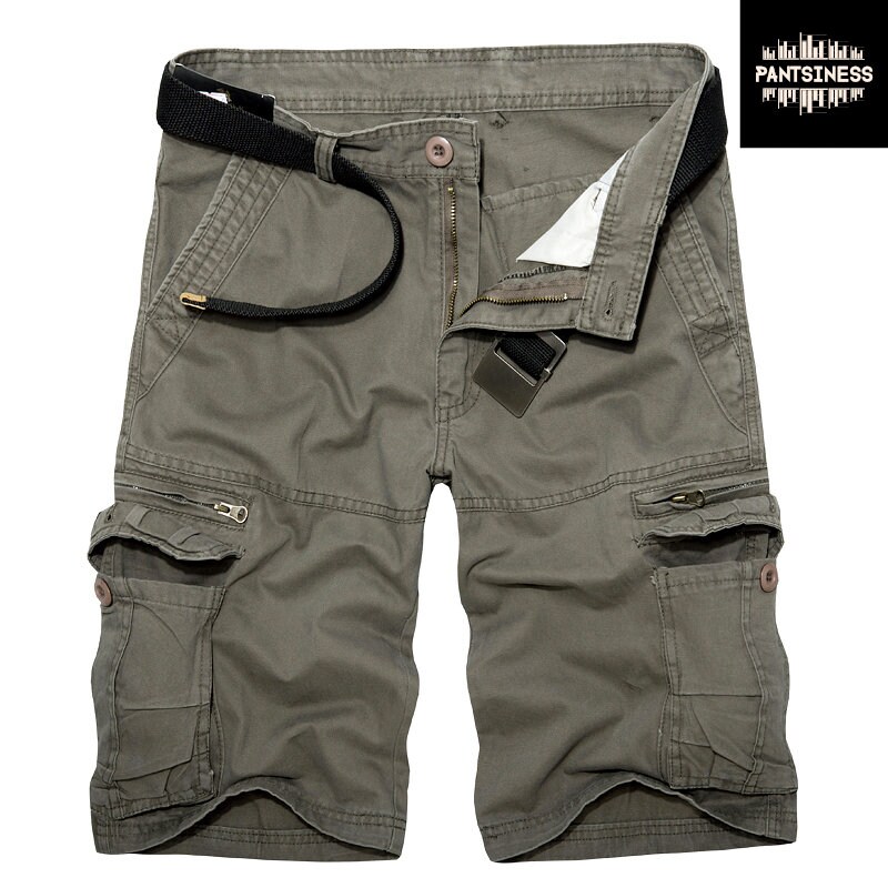 Mens Military Cargo Shorts, Army Color Tactical Multi Pocket Bottoms