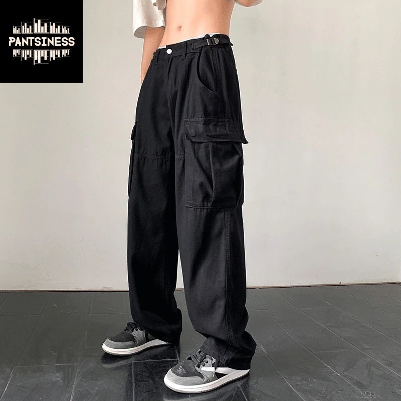 Casual Retro Cargo Pants Y2K Vintage Side Pocket Streetwear - Etsy