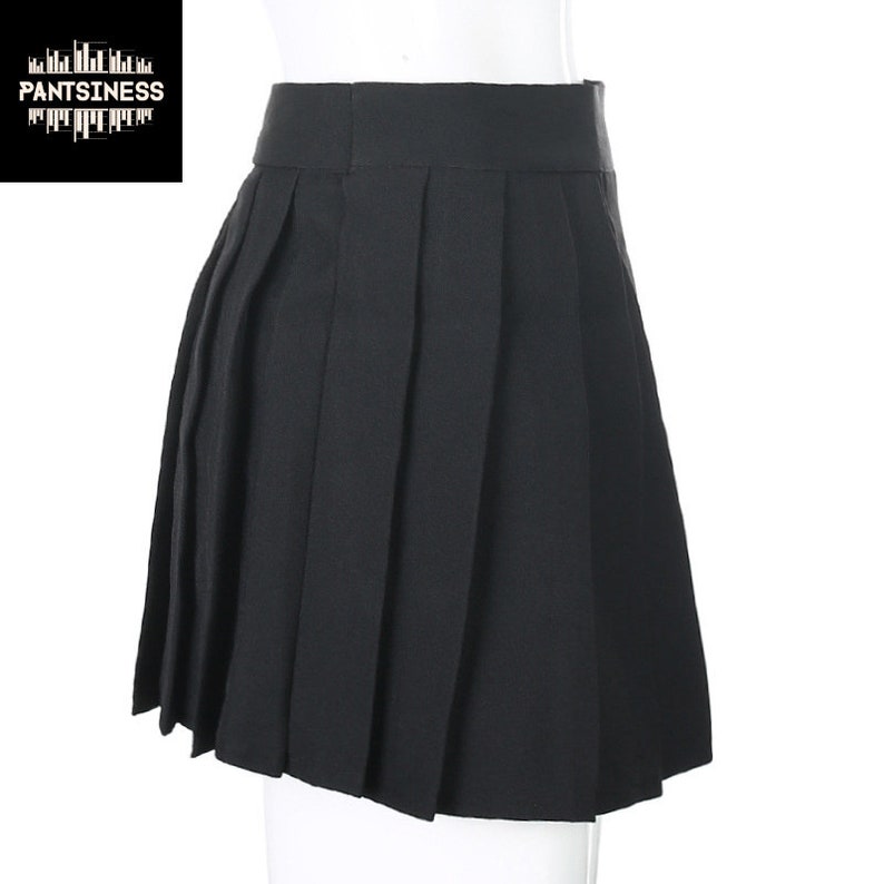 Gothic Sexy Rivet Skirt, Black Grunge Mini Skirt, High Waist Pleated Skirt, Emo Gothic Dark Skirt image 6