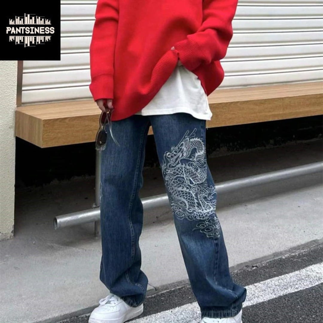Harajuku Embroidery Denim Flared Pants Jeans Women Long Trousers