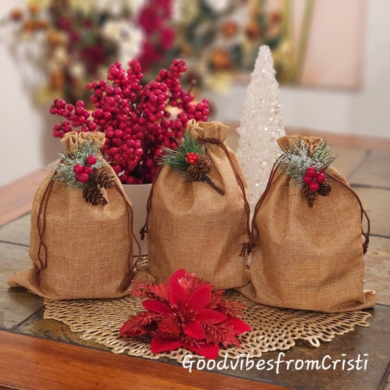 Burlap Christmas Bags